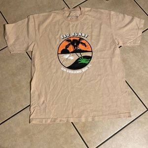 BAD BUNNY OFFICIAL MERCH TAN TSHIRT L NO OFFERS